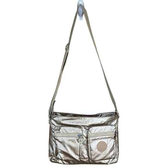 Kipling Coralie Metallic Gold Crossbody Bag Purse - Picture 1 of 12